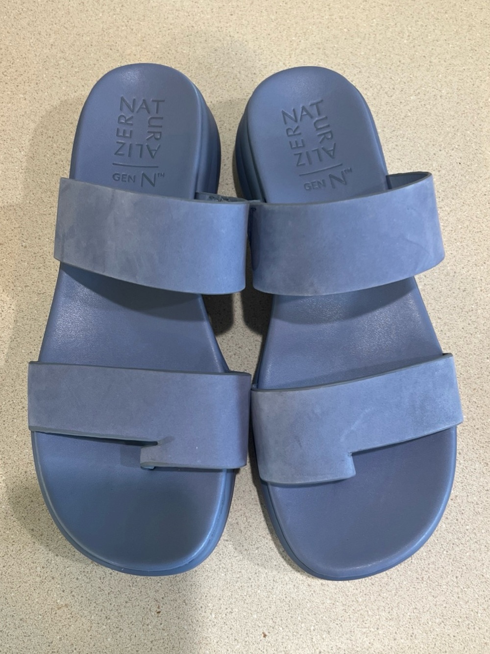 Naturalizer Blue Dual-Strap Slide Sandals
